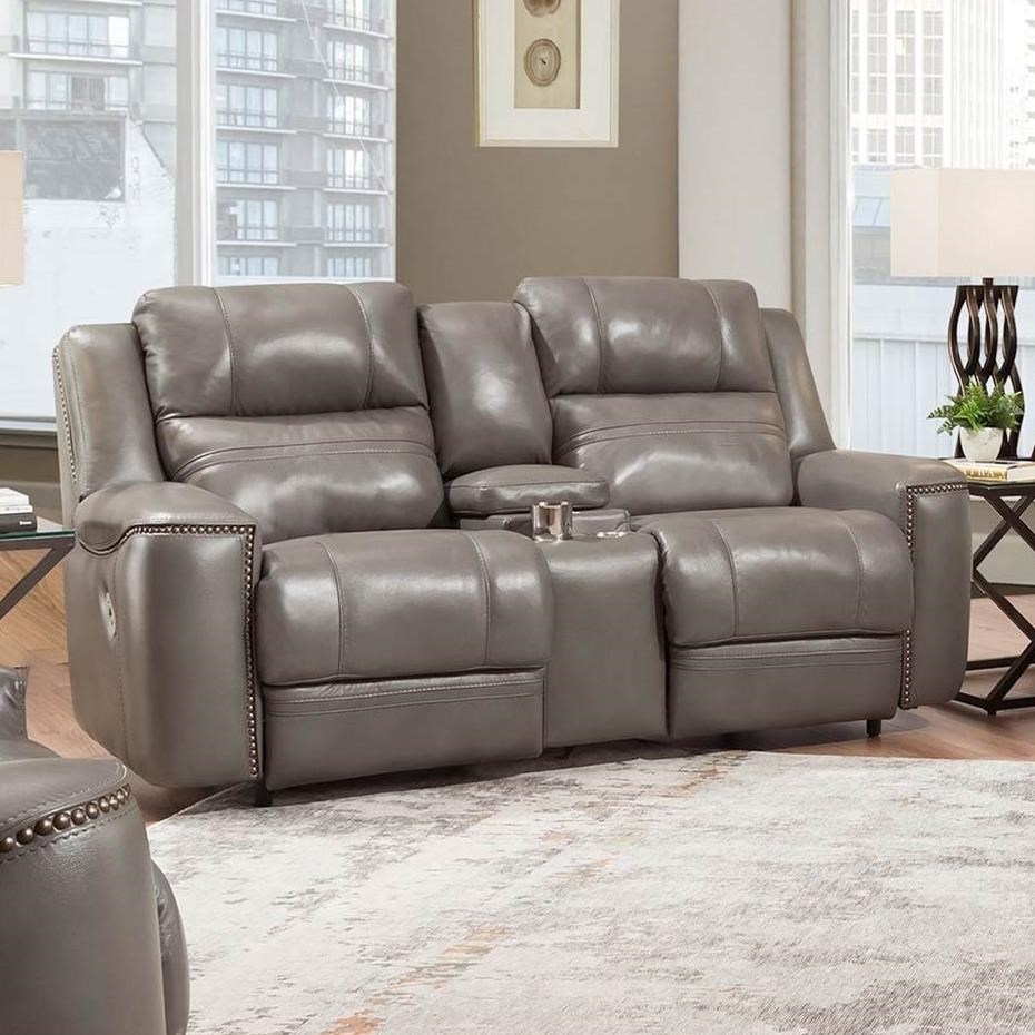 Power reclining loveseat with best sale console and usb port